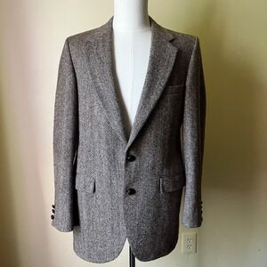 Vintage Stafford Harris Tweed Herringbone Wool Blazer Sport‎ Coat 42R